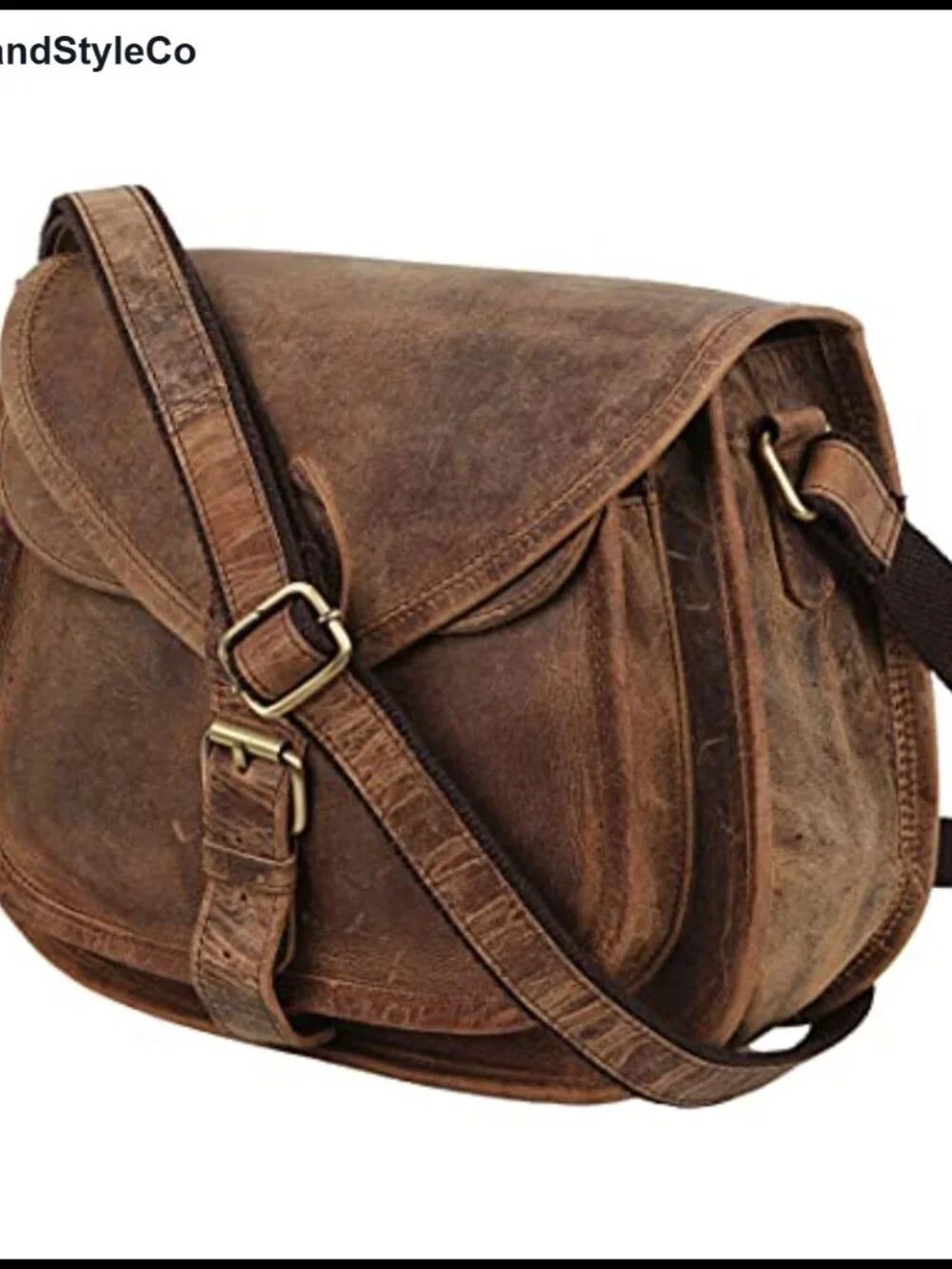 Full Grain Leather Crossbody Bag for Women Satchel Purse Shoulder Tote